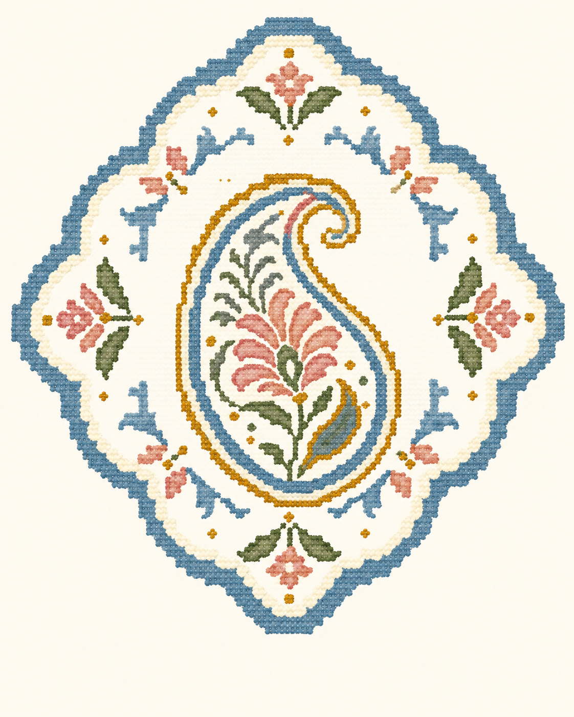 Mango Paisley Stitch Charm design